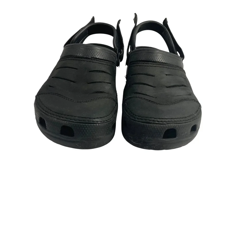 Crocs Men's Yukon Vista‎ II Black Clogs Sandals Size 11 comfort rubber leather